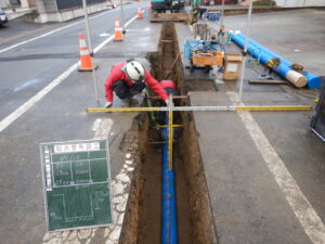 平設備興業の給排水衛生設備工事の施工現場